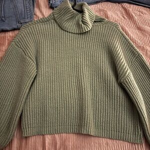 Cozy Olive Turtleneck Sweater